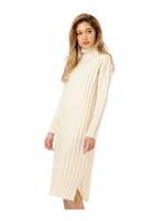 リブタートルニットトップス/BLACK