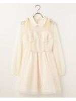 【LIZ LISA】ハートオーガンジーモチーフワンピース/ピンク