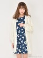 Aラインフラワーワンピース/ネイビー