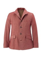 [EXTRAサイズ]カシミアタッチコットン イタリアンカラージャケット/ライトブルー(091)