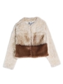 combination fur jacket/BEIGE