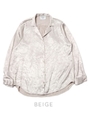 wrinkle satin shirt/BEIGE