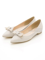 【REZOY】スタッズリボンフラットパンプス/ブラック