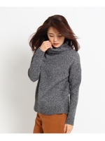 ウールシルク混カラーネップニット/ブラック(419)