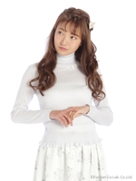 キューティリボンフラワータートルニット/シロ