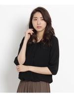 〔洗える〕タックドレーププルオーバー/ブラック(019)