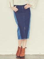 デニムスリットスカート/ネイビー