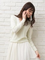 【売り切れ次第終了】天竺重ねVネックプルオ−バー/ベージュ