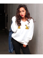 【ANAP】トラ刺繍裏起毛トレーナー/O.WHT