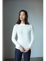 【AZUL by moussy】ミリオンホットケーブル長袖ニットプルオーバー/柄BLK