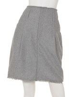 【mystic】ウールフリンジタイトスカート/ブラック