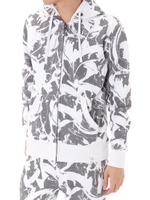 【AZUL by moussy】グラフィカル総柄裏起毛ZIPパーカー/WHT