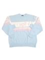 【MILKBOY】SPRINGカウチンセーター/ライトブルー×ピンク×オフシロ