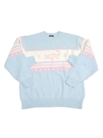 【MILKBOY】SPRINGカウチンセーター/ライトブルー×ピンク×オフシロ