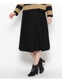 ベルト付きラップ風フレアスカート/ブラック(019)