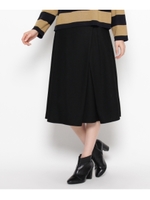 ベルト付きラップ風フレアスカート/ブラック(019)