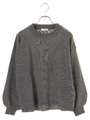・ボリューム袖ニットプルオーバー/杢グレー