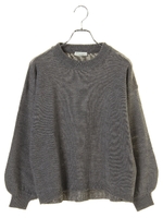 ・ボリューム袖ニットプルオーバー/杢グレー