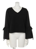 【mystic】袖フレア切替プルオーバー/ピンク