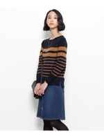 ピッチボーダーニットプルオーバー/ネイビー(393)