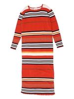 【Ca】マルチボーダーニットワンピース/レッド