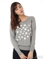 ランダムドットインターシャニット/ホワイト