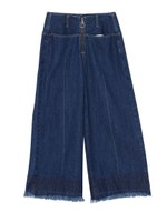 ZIP WIDE CROPPED DENIM/BLK