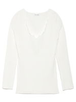 コンパクトリブスカラッププルオーバー/WHT