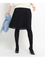 ラフィネジョーゼット消しプリーツスカート/ブラック(019)