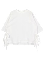 サイドリボンTシャツ/ベージュ