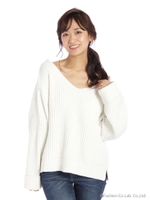 レースアップニットTOPS/WH