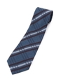 ネイビーメランジシリーズネクタイ/ブルー×ブラウンチェック(392)