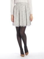 ピュアフロッキーフラワーギャザースカート/シロ