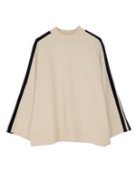 ラインハイネックポンチョプルオーバー/ブラック