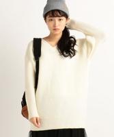 Vネックビッグニット