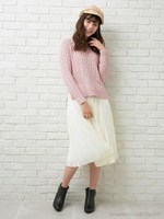 【春の新作】JZプリーツ/スカート/ベージュ