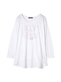 Aライン箔プリントTシャツ/ホワイト(030)