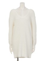 Back OpenドレープニットOP/WHT