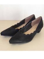 スカラップパンプス/ブラック