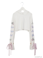 フレアスリーブショートパーカー/ホワイト