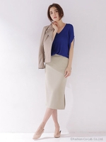 サイドスリットロングニットスカート/ブラック