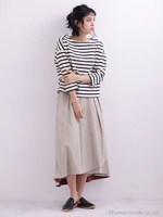 イレギュラーヘムラップ風スカート/ベージュ