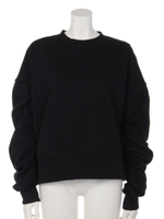 GATHER SLEEVE TOPS/WHT