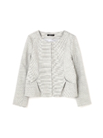 ラメツィードノーカラージャケット/ネイビー(120)