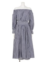 ワイドスリーブオフショルワンピース/BEIGE