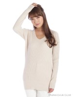 Vネックニット/グレー