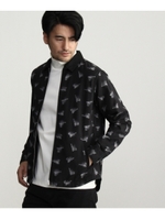 ガンドットパターンフロントジップシャツブルゾン/ブラック(419)