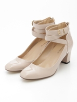 クロスストラップパンプス/ブラック