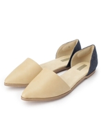 セパレートコンビポインテッドトゥシューズ/ベージュ(052)