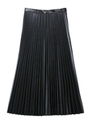 pleats midi skirt/BLACK